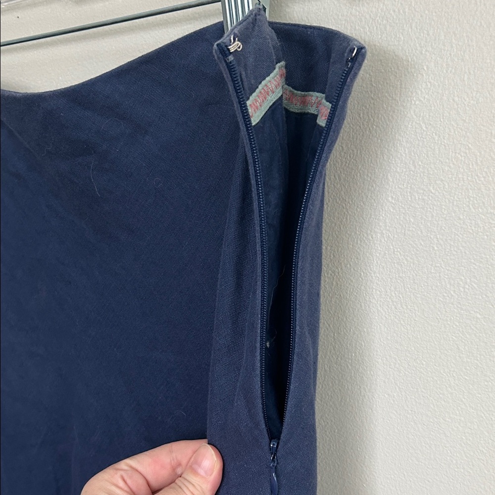 Elegant linen Blue Women's Skirt - Picture 6 of 6